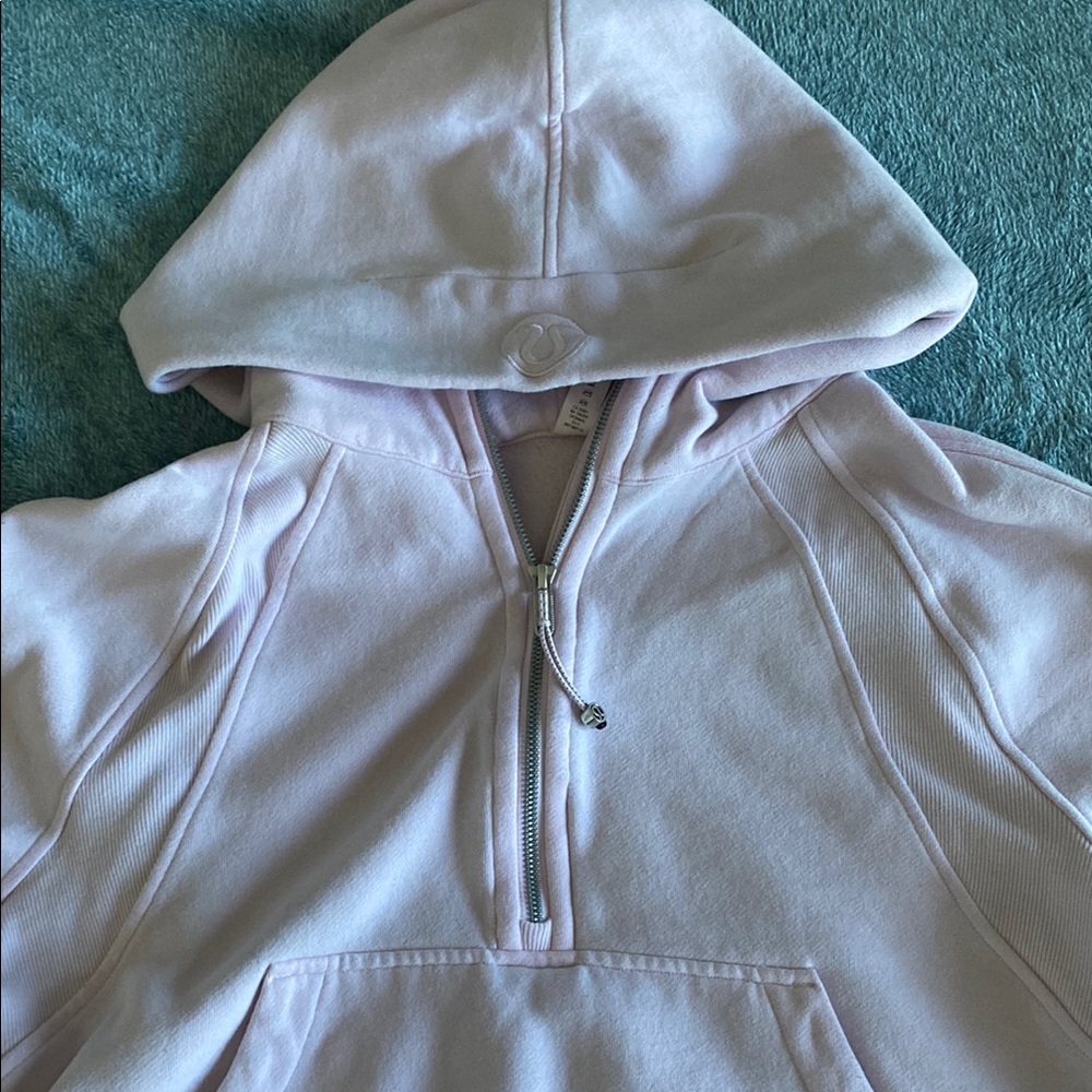 Lululemon Half Zip Scuba Hoodie Baby Pink